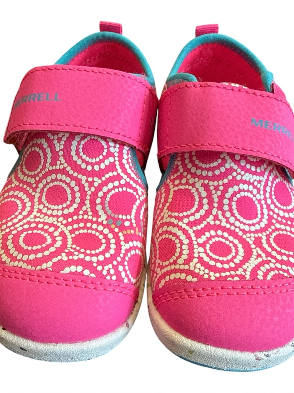 NWOT Merrell  Kid's Bare Steps H2O Chroma Water Shoes Pink Berry Turquoise Size
